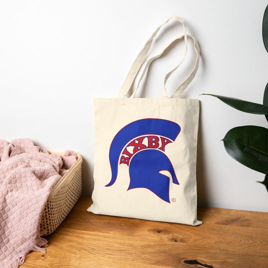 Spartan Blue Logo Canvas Tote Bag