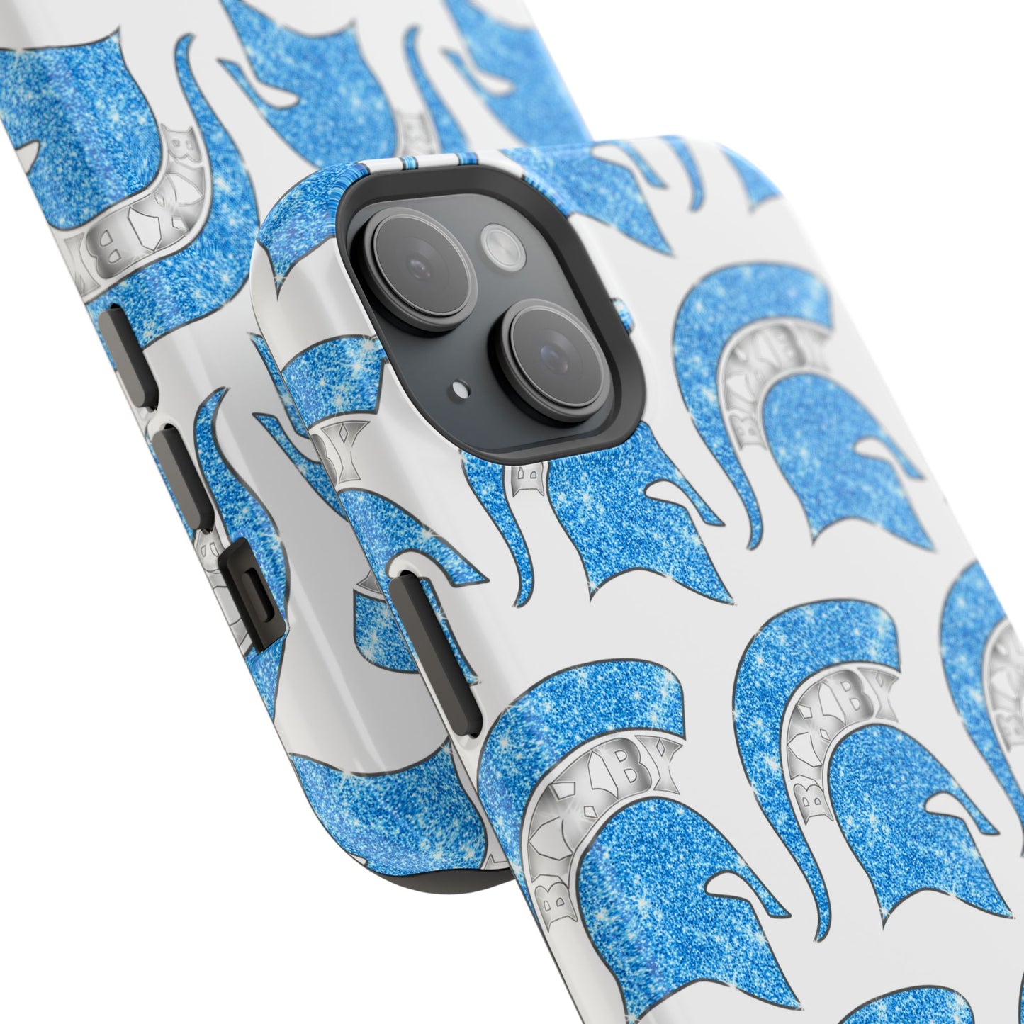 Bixby Spartan Blue Bling Logo Impact Resistant iPhone Case