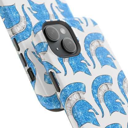 Bixby Spartan Blue Bling Logo Impact Resistant iPhone Case