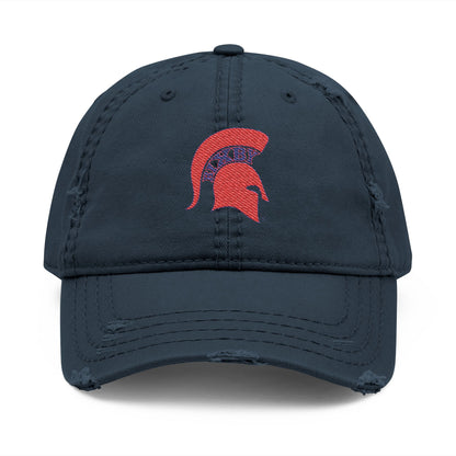 Spartan Red Logo Embroidered Distressed Classic Ballcap