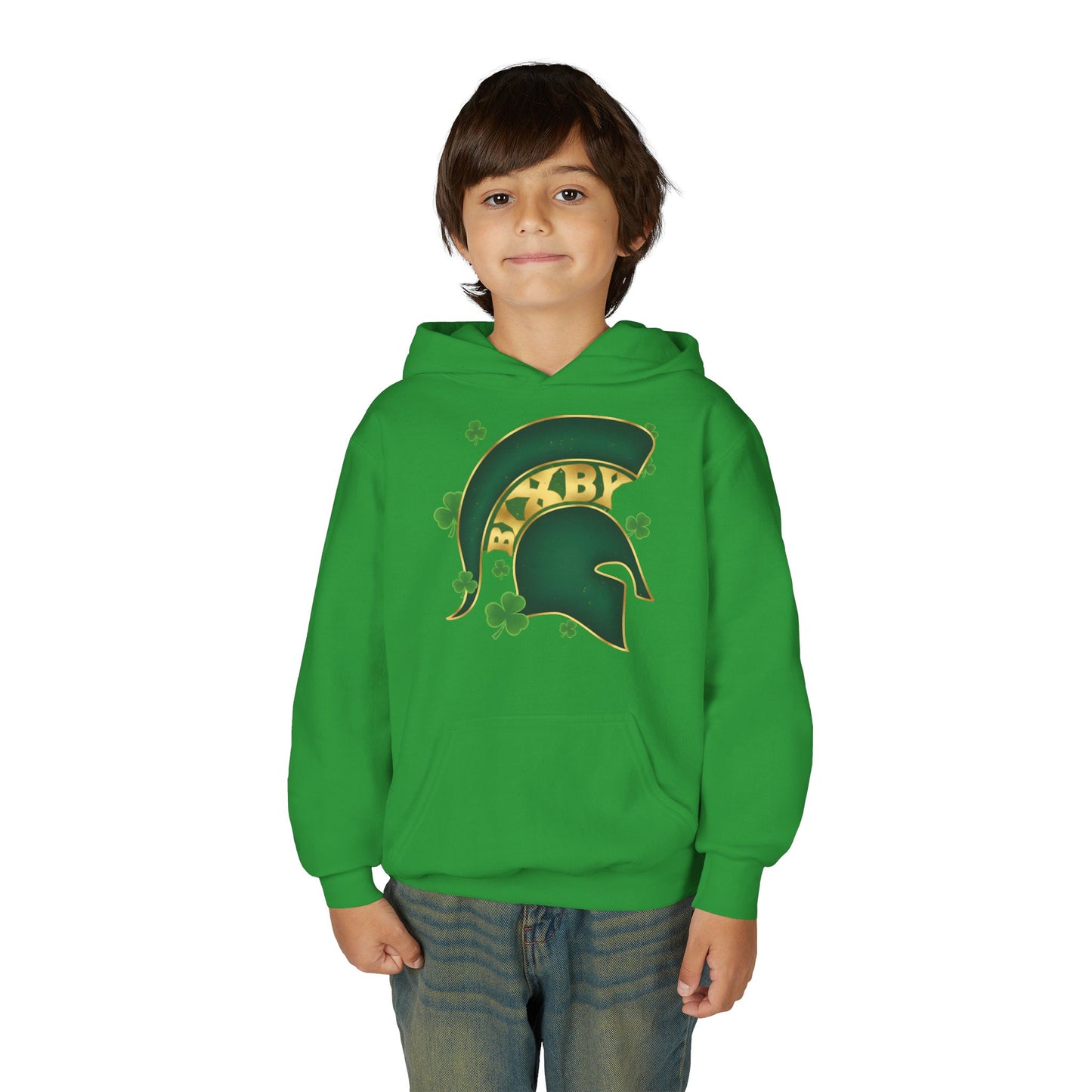 St. Patty's Good Luck Spartan Helmet Youth Hoodie