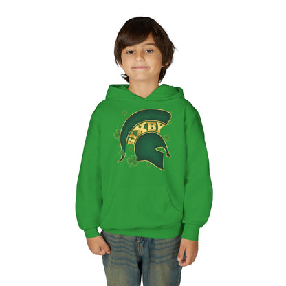St. Patty's Good Luck Spartan Helmet Youth Hoodie
