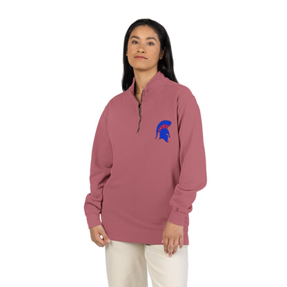 Spartan Blue Helmet Quarter-Zip Comfort Colors Pullover