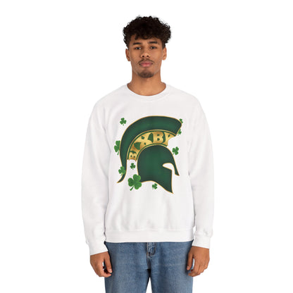 St. Patty's Good Luck Spartan Helmet Adult Gildan Sweatshirt