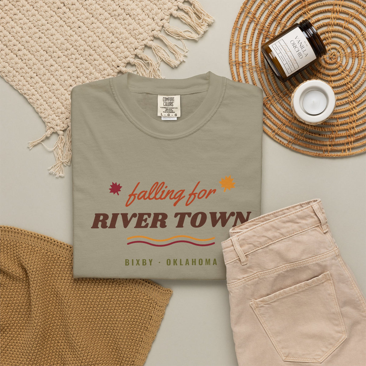 Falling for River Town Comfort Colors Tee