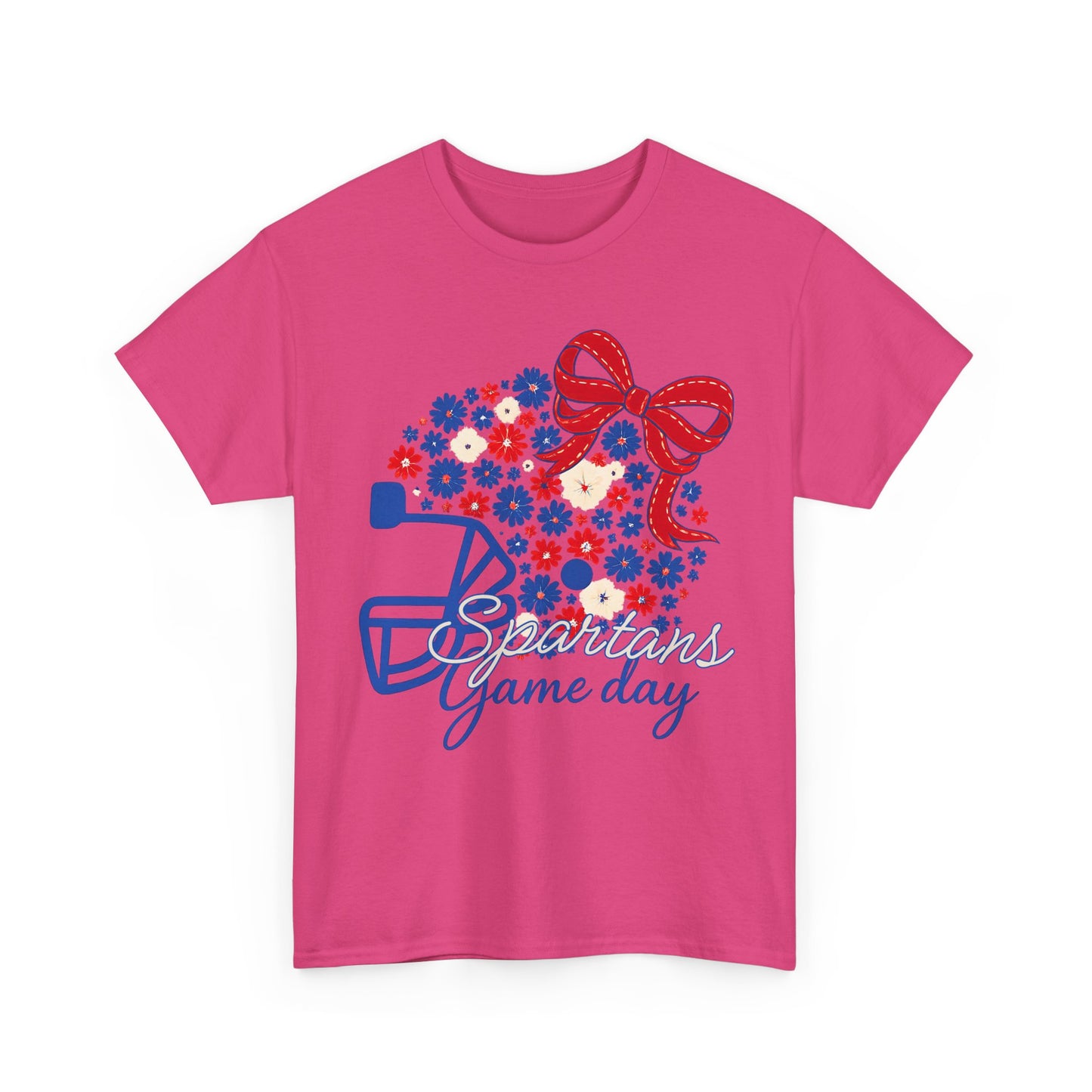 Bixby Spartans Floral Helmet Gildan Tee