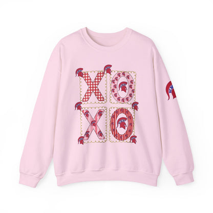 Spartan Logo Valentine XO Graphic Crewneck Sweatshirt