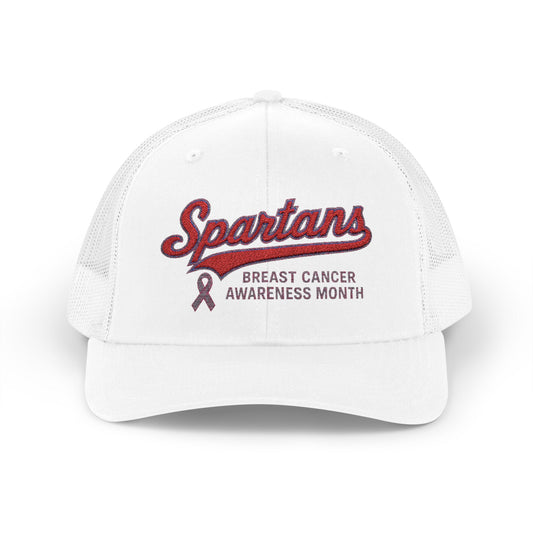 Spartans Breast Cancer Awareness Embroidered Trucker Snapback