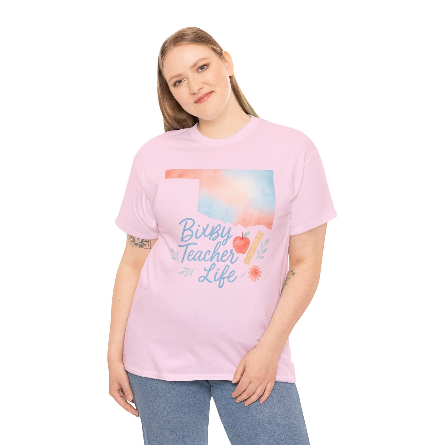 Teacher Life Bixby OK Watercolor Gildan Tee