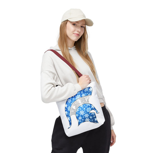 Bixby Spartans Winter Frost Polyester Tote Bag