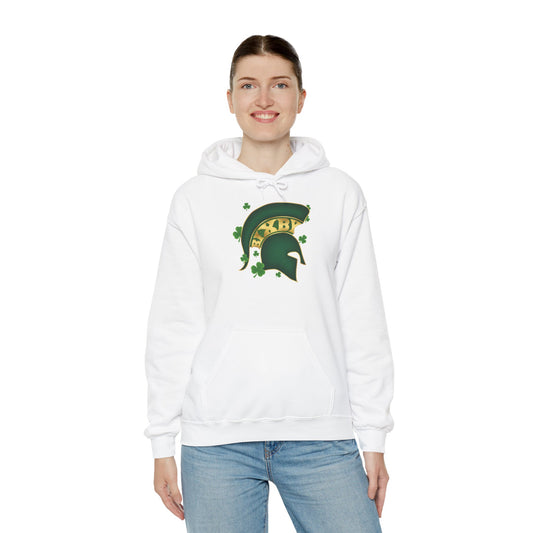 St. Patty's Good Luck Spartan Helmet Adult Gildan Hoodie