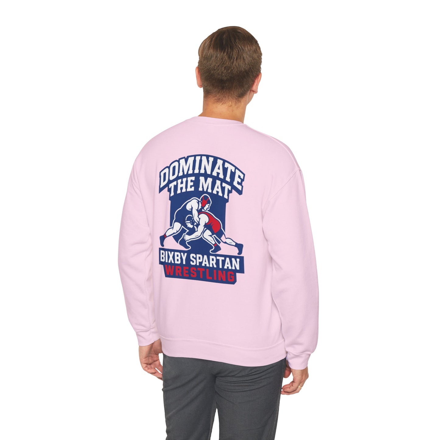 Dominate The Mat Spartan Wrestling Gildan Sweatshirt