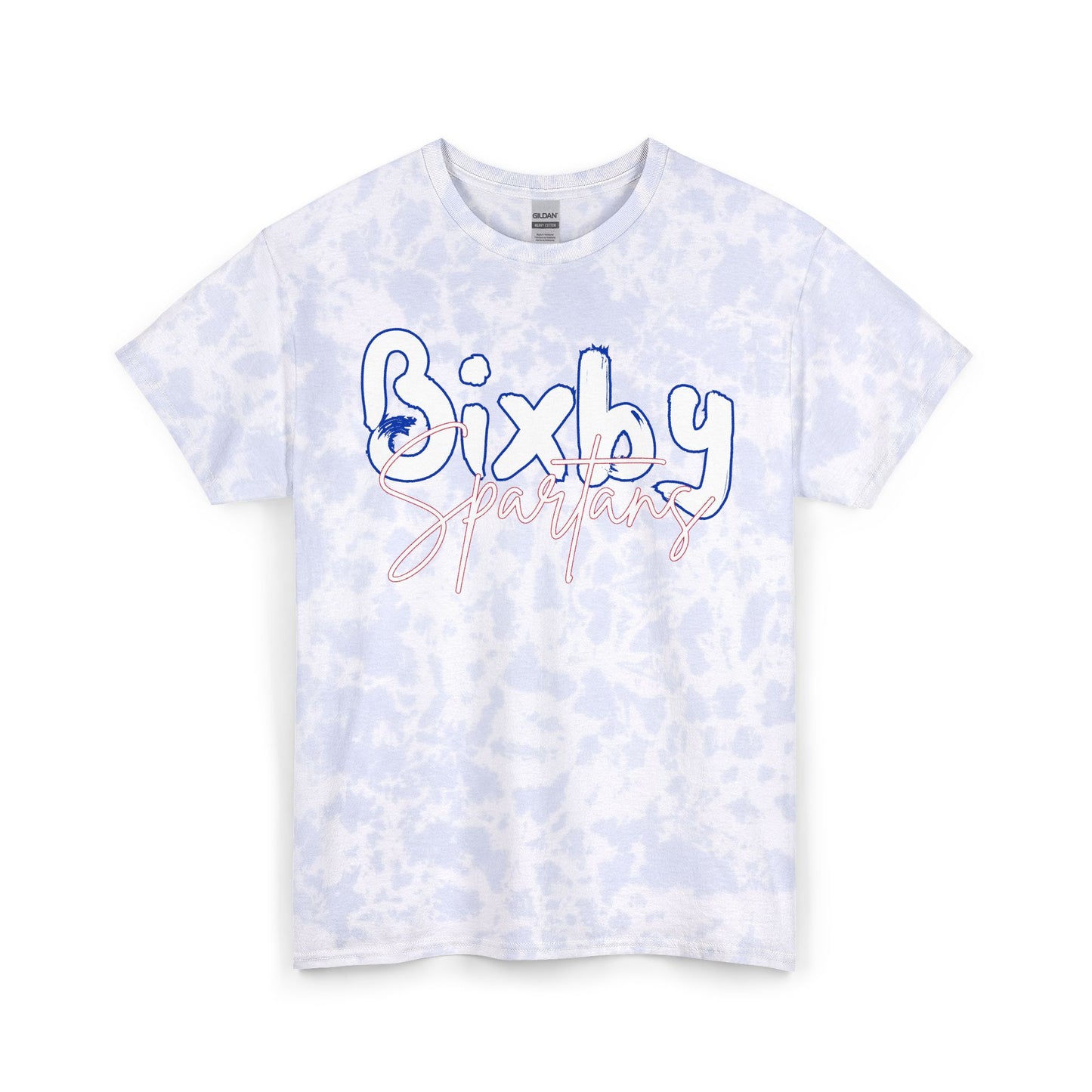 Bixby Spartans Navy Tie-Dye Softstyle Tee