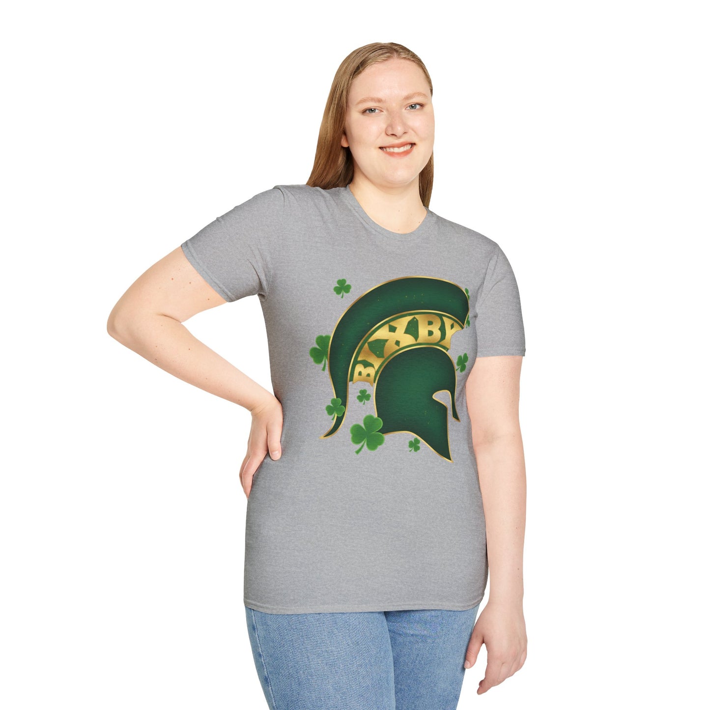 St. Patty's Good Luck Spartan Helmet Adult Gildan Tee