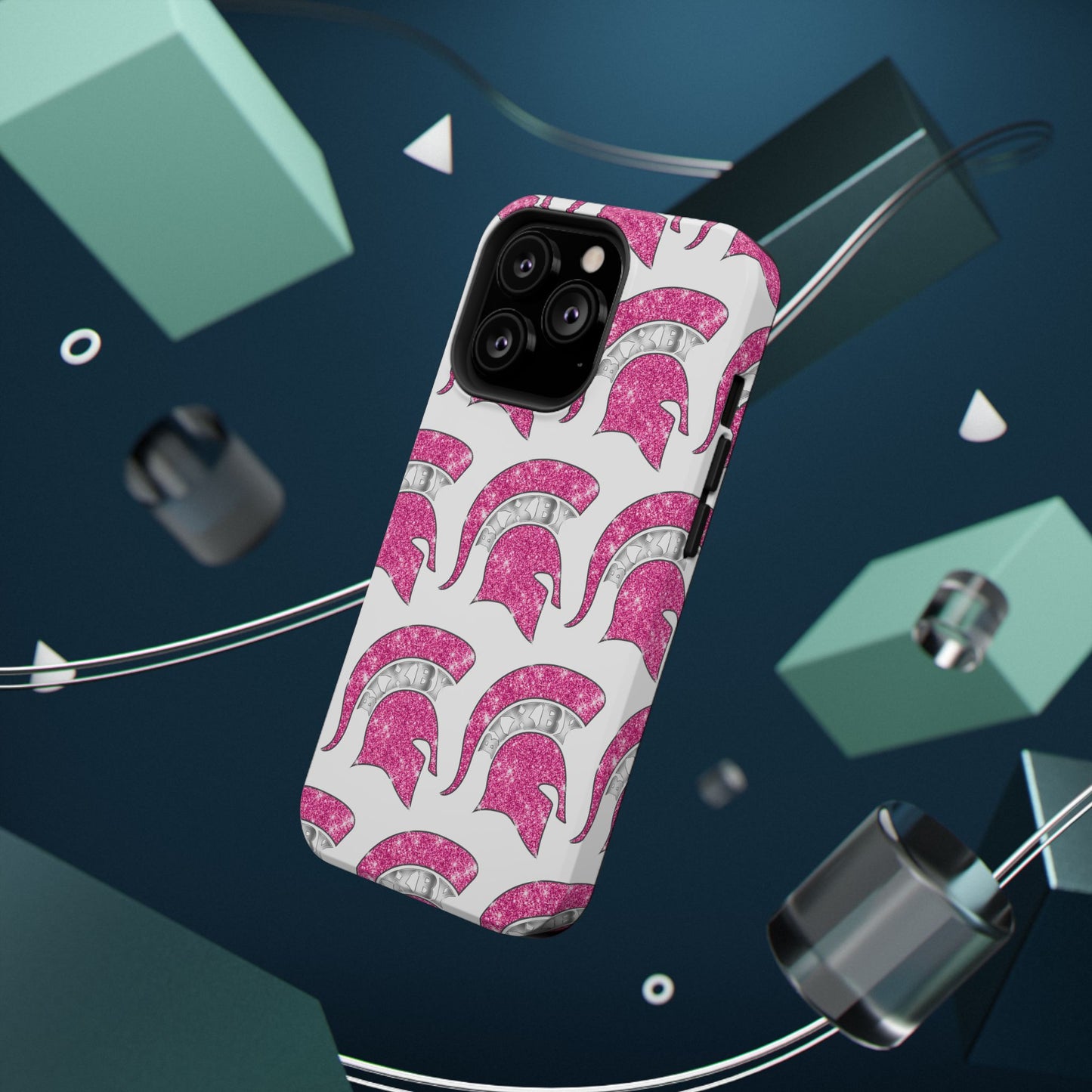 Bixby Spartan Pink Bling Logo Impact Resistant iPhone Case