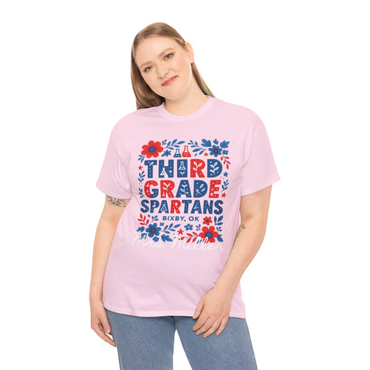 Floral Third Grade Spartan Gildan Tee