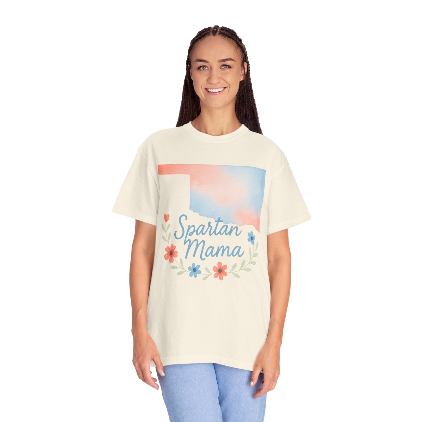 Spartan Mama Bixby OK Watercolor Comfort Colors Tee