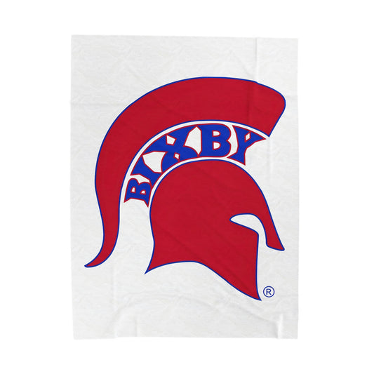 Spartan Red Logo Velveteen Plush Blanket