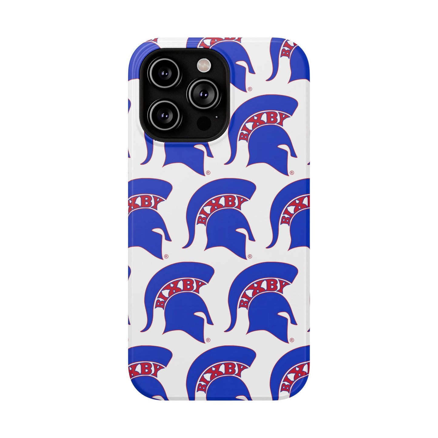 Bixby Spartan Blue Logo Impact Resistant iPhone Case
