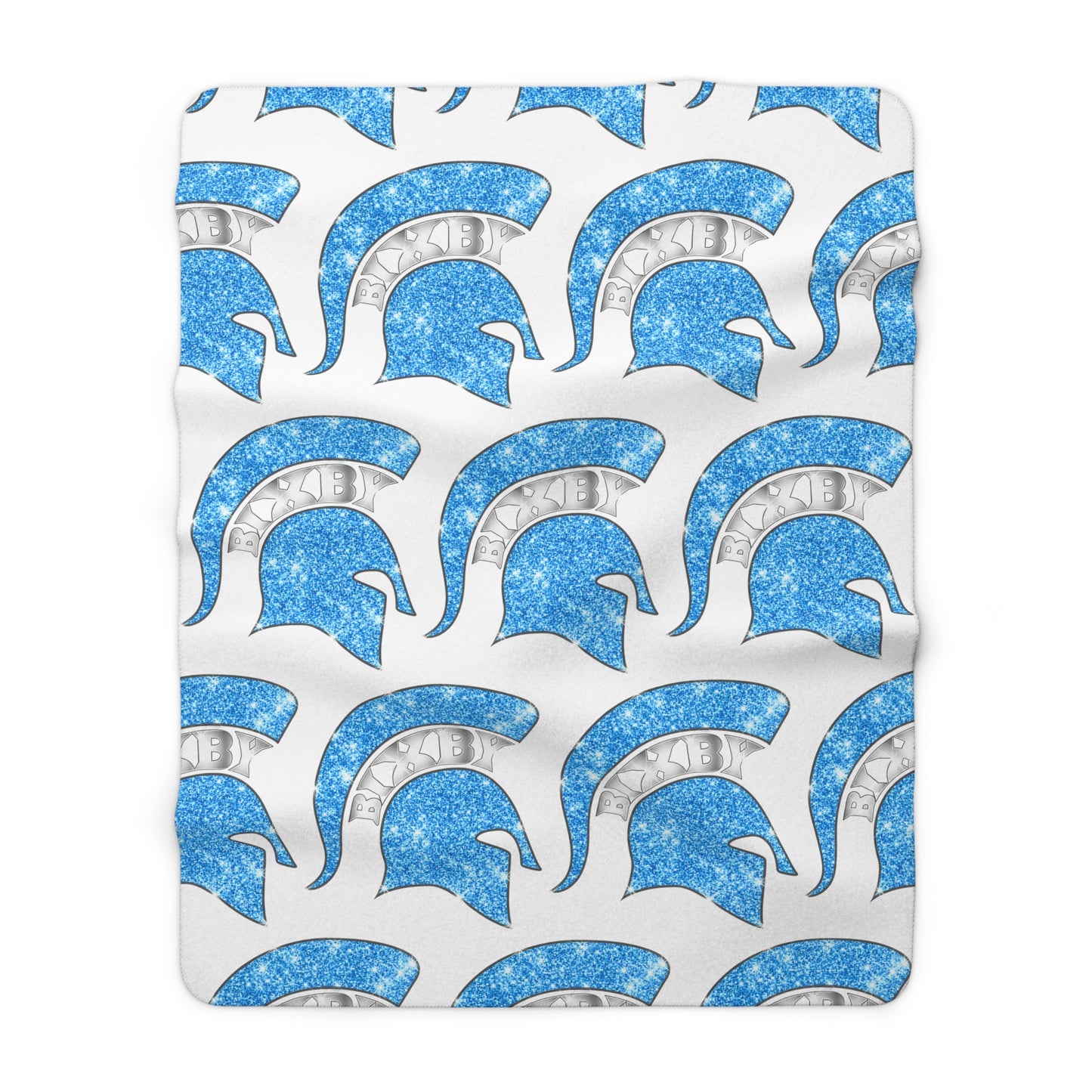 Spartan Blue Bling Logo Sherpa Fleece Blanket
