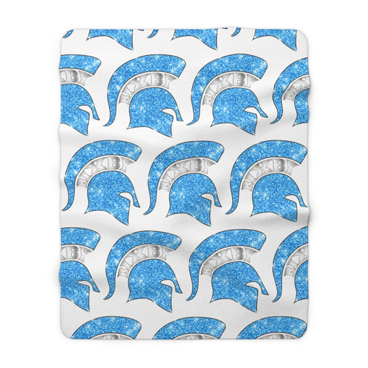 Spartan Blue Bling Logo Sherpa Fleece Blanket