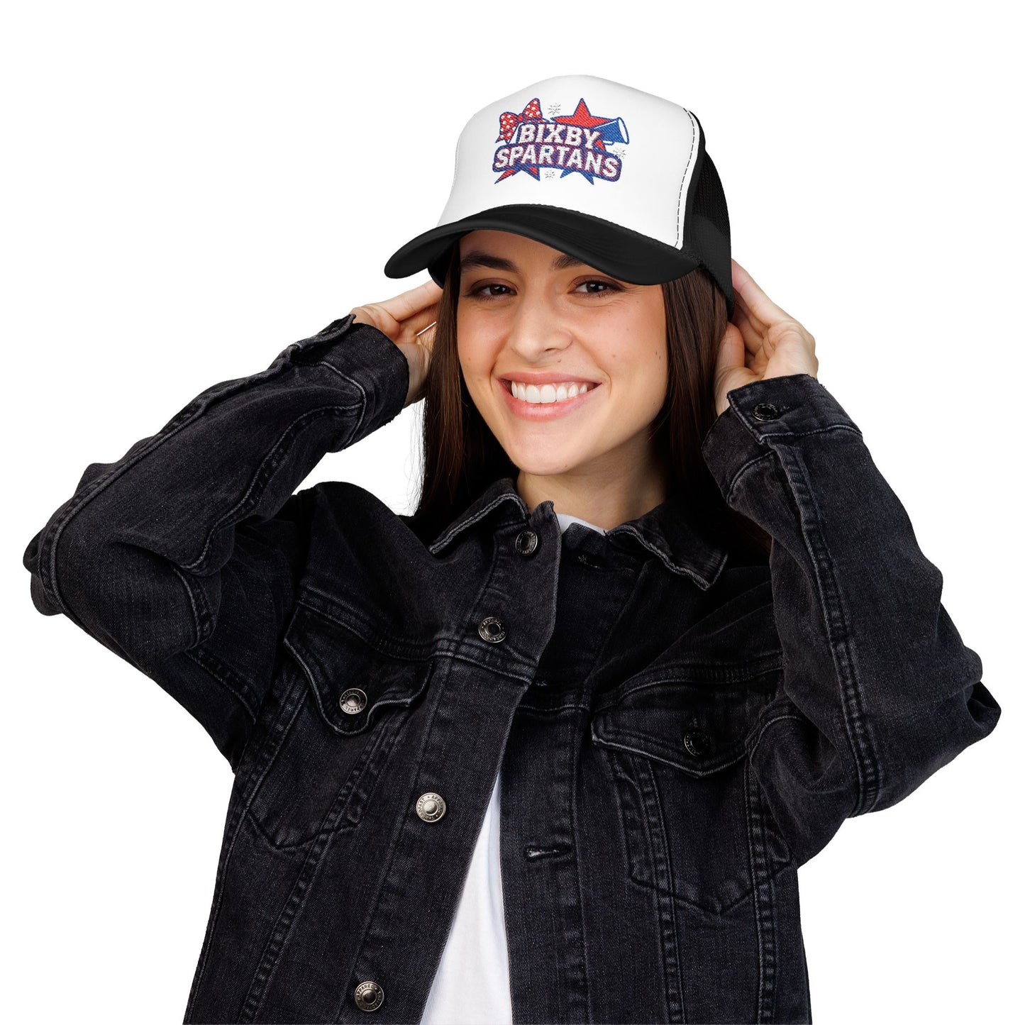 Bixby Spartans Cheer Embroidered Foam Trucker Hat