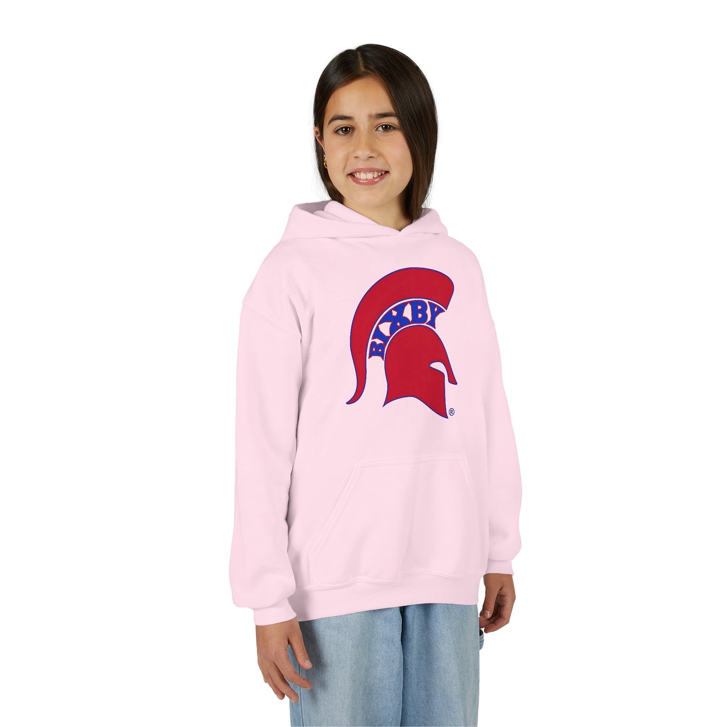 Spartan Red Logo Youth Gildan Hoodie
