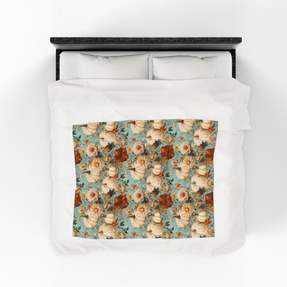 Autumn Floral Velveteen Plush Blanket