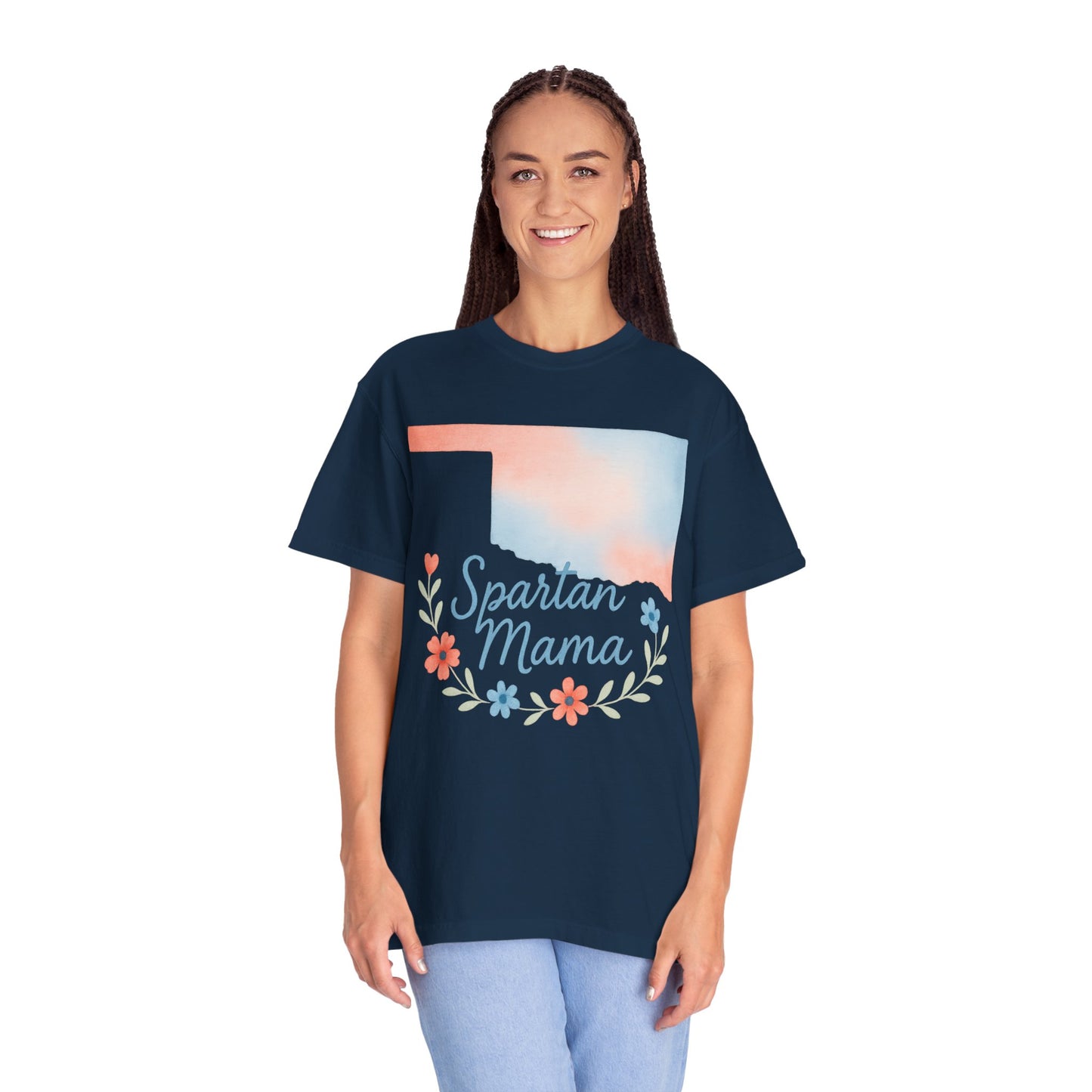 Spartan Mama Bixby OK Watercolor Comfort Colors Tee