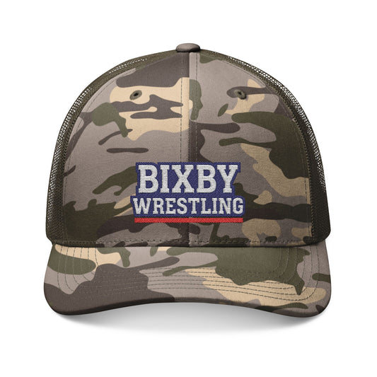 Bixby Wrestling Camouflaged Trucker Snapback