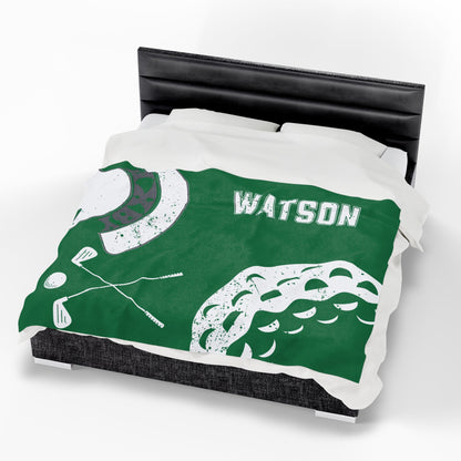 Spartan Golf Velveteen Plush Blanket - Customized