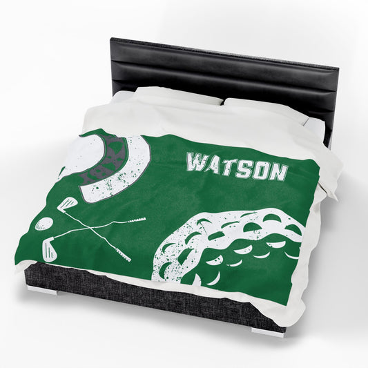 Spartan Golf Velveteen Plush Blanket - Customized
