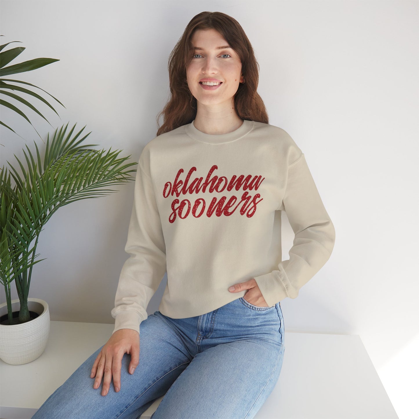 Crimson Sooners Standard Gildan Sweatshirt