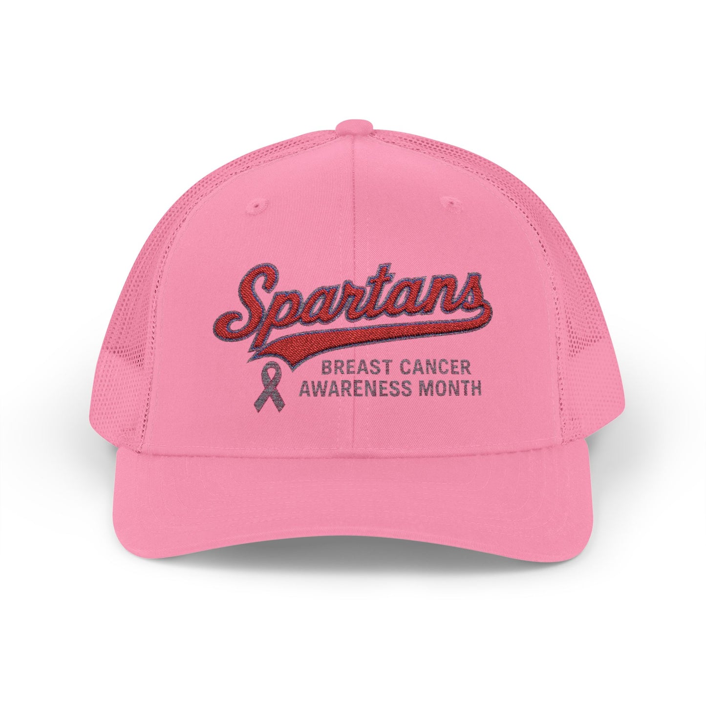 Spartans Breast Cancer Awareness Embroidered Trucker Snapback