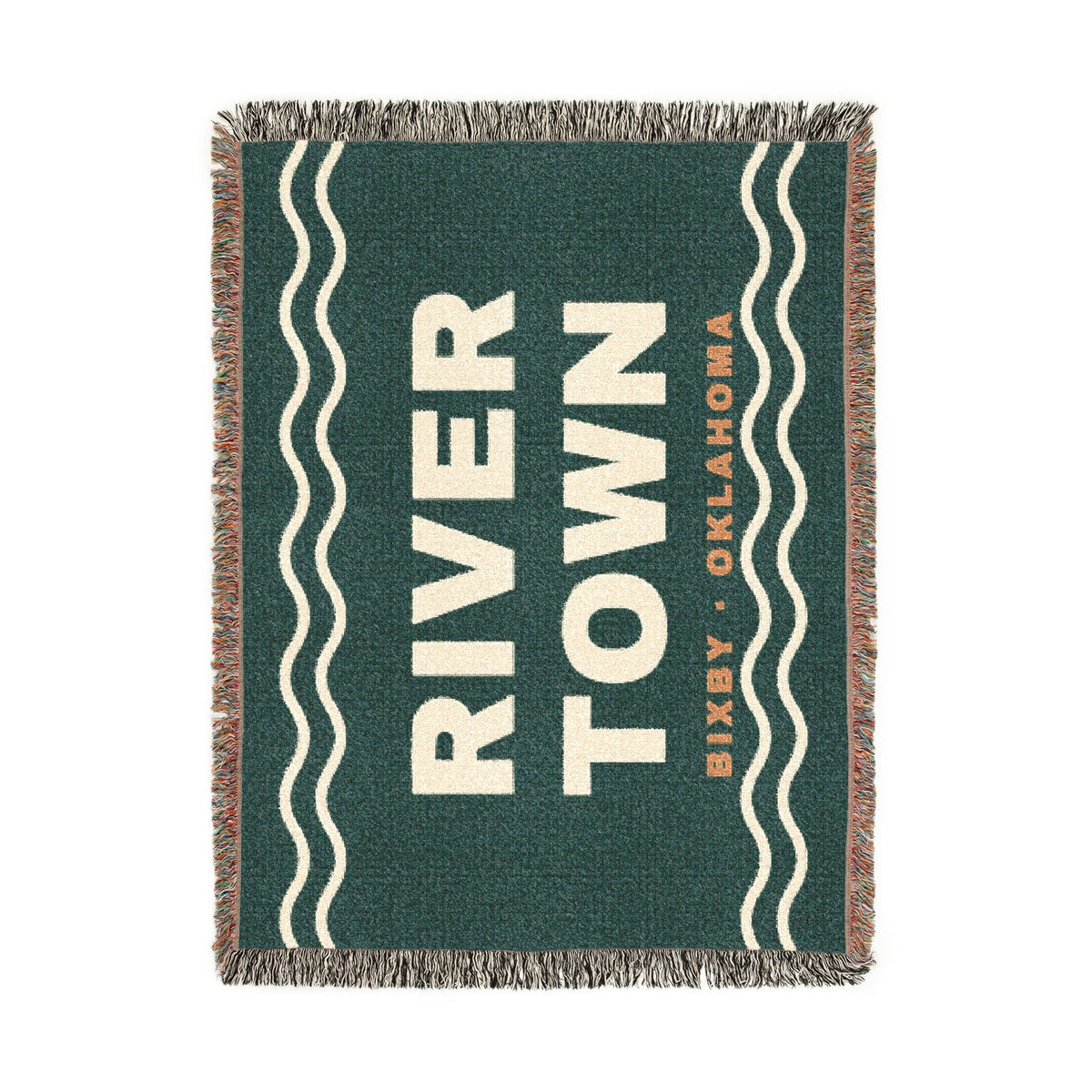 River Town Wave Woven Throw Blanket