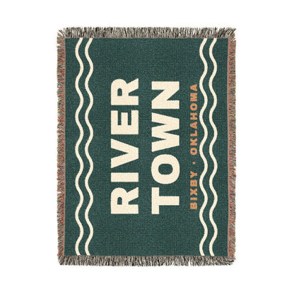 River Town Wave Woven Throw Blanket