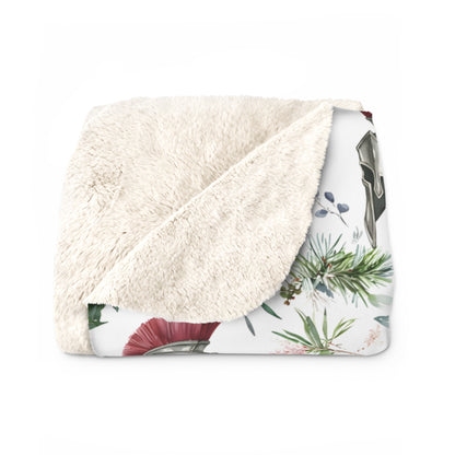 Spartan Christmas Floral Sherpa Fleece Blanket