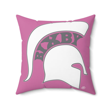 Bixby Spartans White Logo Decorative Pillow