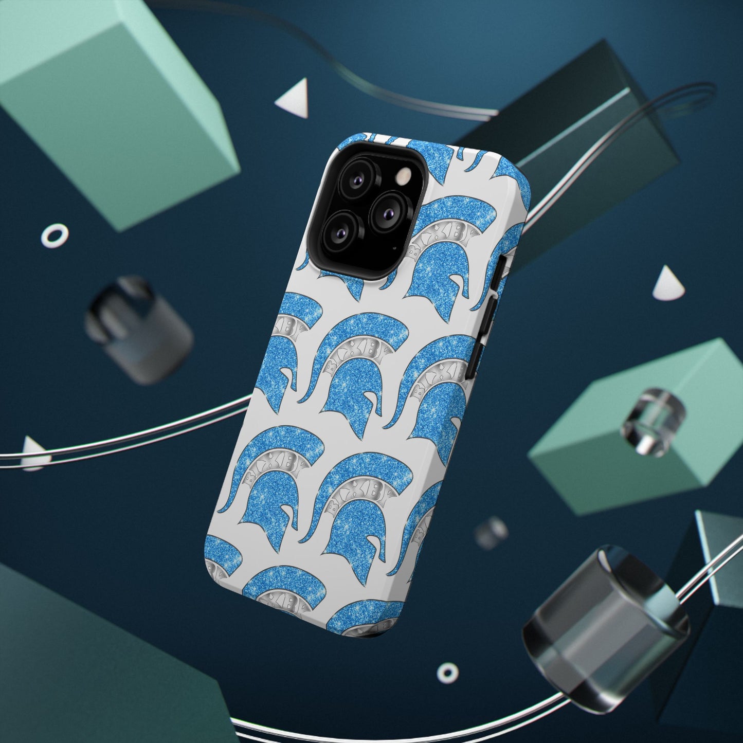 Bixby Spartan Blue Bling Logo Impact Resistant iPhone Case