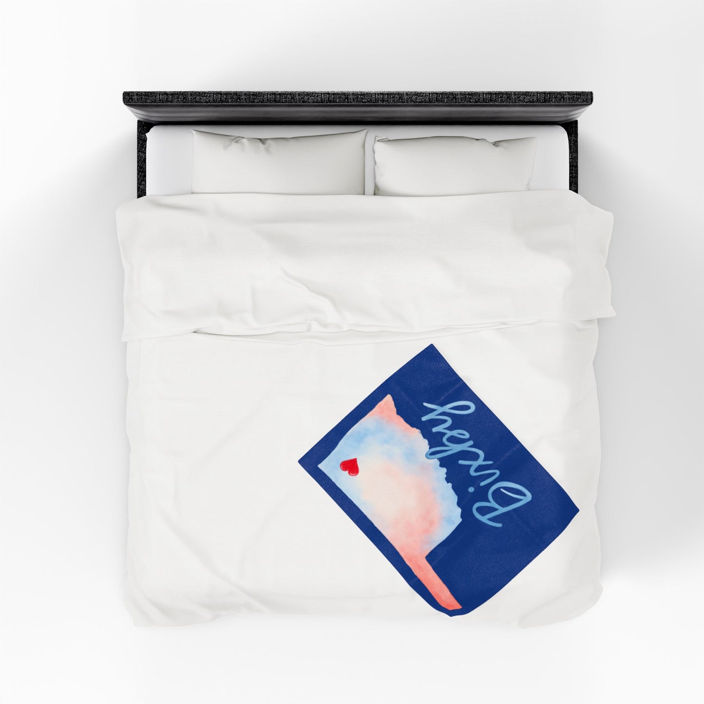 Bixby OK Watercolor Velveteen Plush Blanket