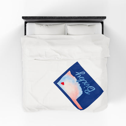 Bixby OK Watercolor Velveteen Plush Blanket