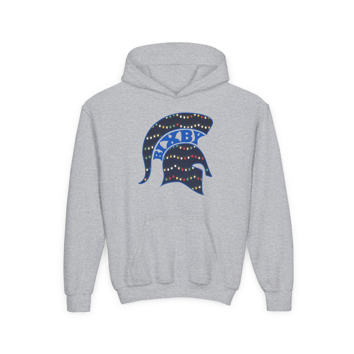 Bixby Spartans Christmas Lights Helmet Youth Hoodie, Kids Holiday