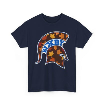 Bixby Spartans Fall Leaves Helmet Tee – Autumn Game Day Shirt
