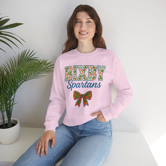 Bixby Spartans Christmas Vibes Gildan Sweatshirt