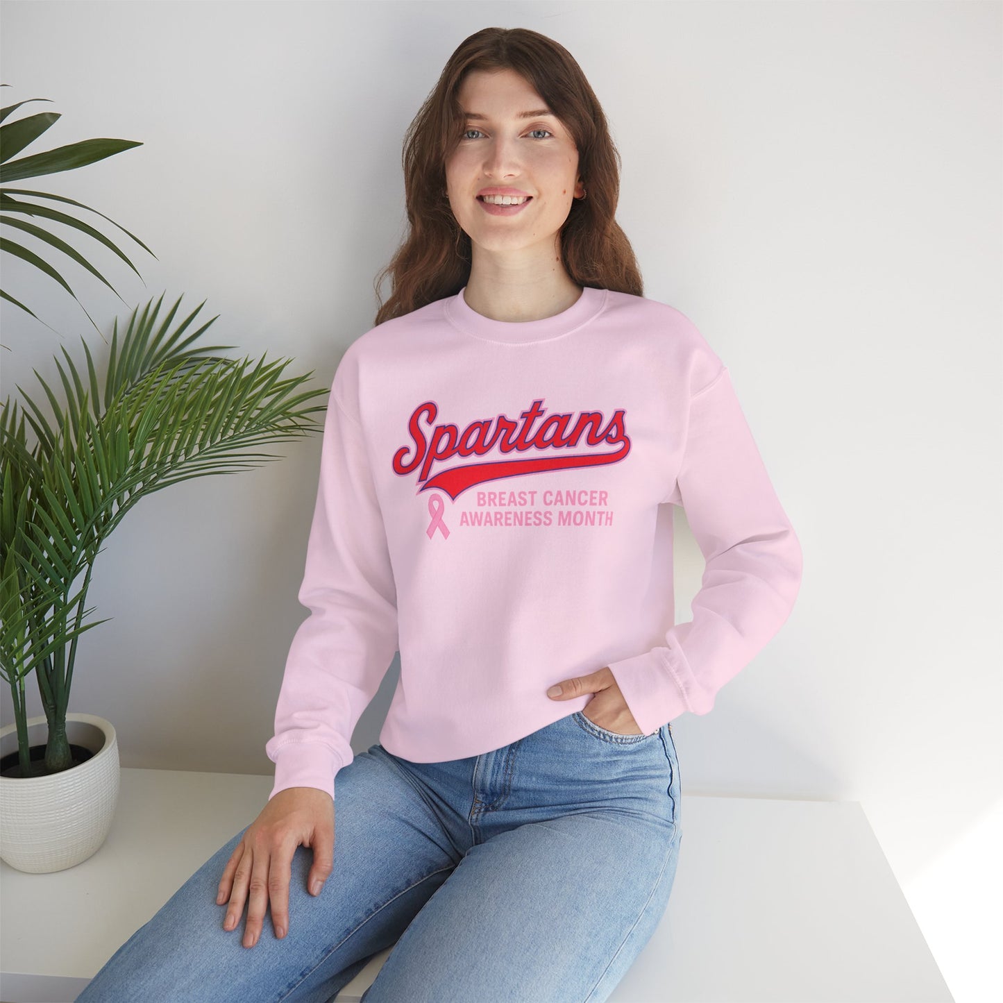 Spartans Breast Cancer Awareness Gildan Sweatshirt