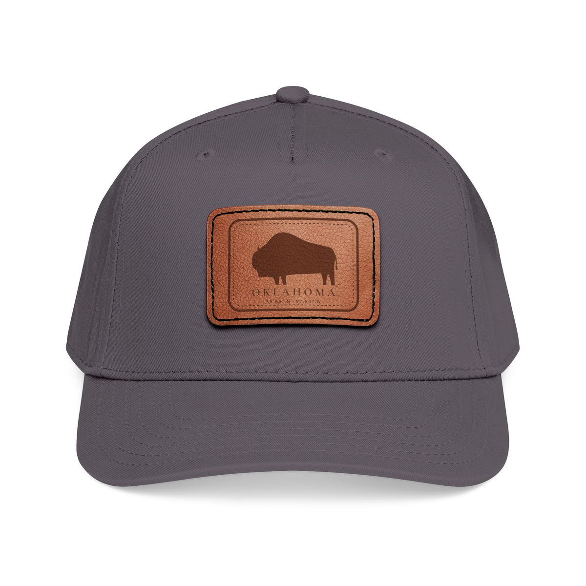 Cap embroidered with Bison Oklahoma Leather Patch.
