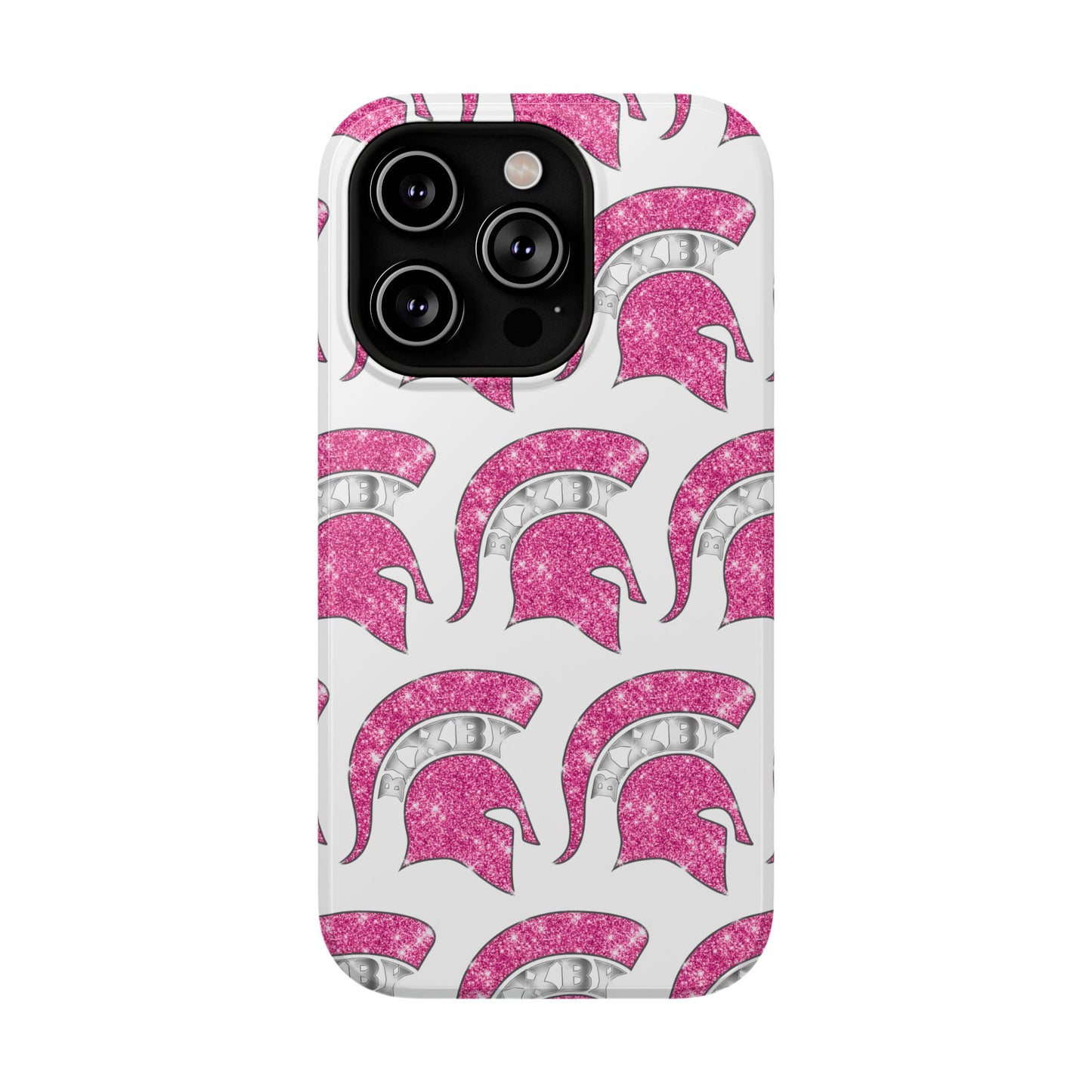 Bixby Spartan Pink Bling Logo Impact Resistant iPhone Case