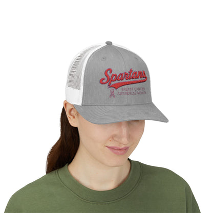 Spartans Breast Cancer Awareness Embroidered Trucker Snapback