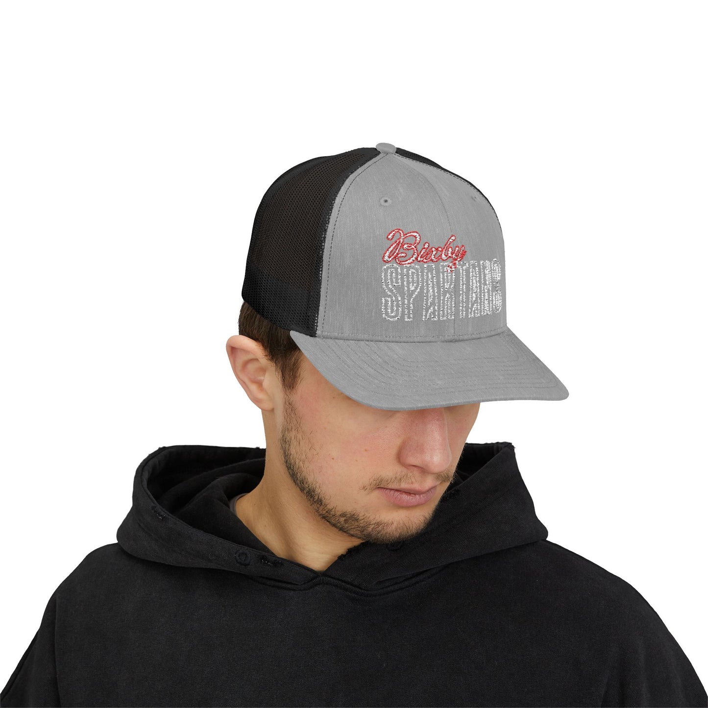 Bixby Spartan Cursive Embroidered Trucker Snapback