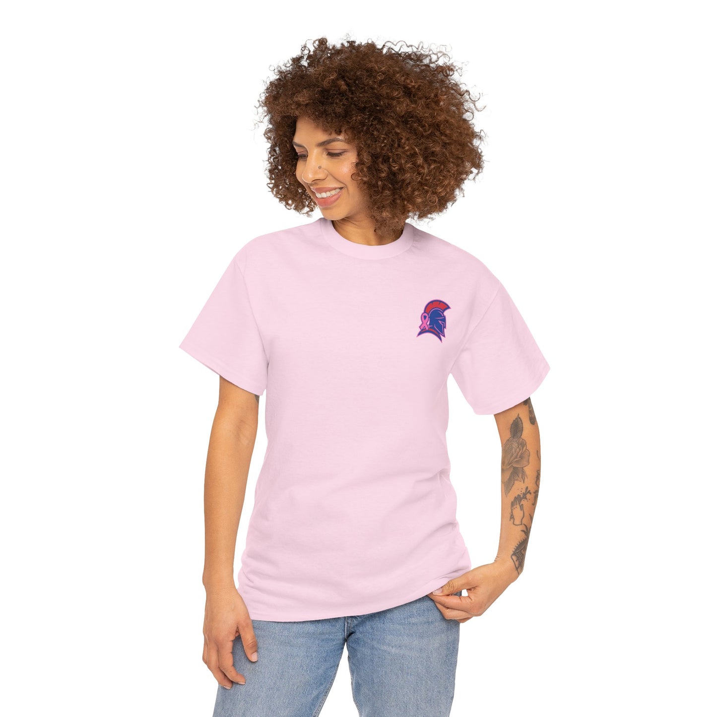 Spartan Small Helmet Breast Cancer Awareness Gildan Tee
